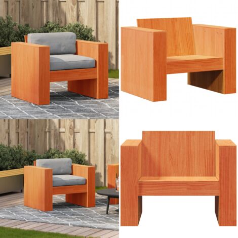 Divano da Giardino Marrone Cera 79x60x62 cm Legno Massello Pino - Divano in legno - Poltrona da giardino