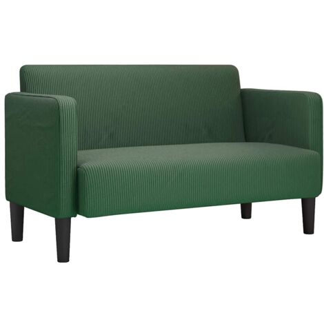 Divano Divanetto Verde Scuro 109cm Tessuto di Velluto a Coste vidaXL