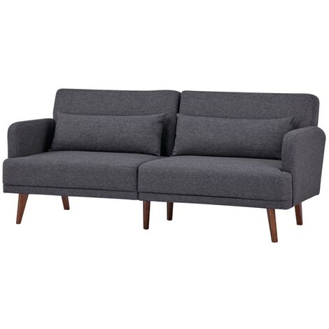Divano Due posti letto Tessuto Moderno Imbottito braccioli Mod Boston antracite