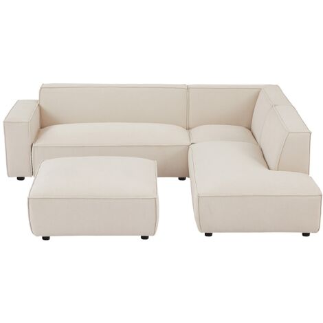 PASCAL MORABITO Divano e pouf in Velluto a coste Beige - Angolo a destra - BORORE