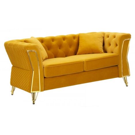 DIVANO EMY SENAPE C/CUSCINI CM 162X83X76