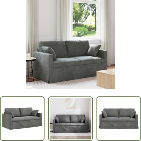 Divano ergonomico -  Divano Grigio scuro 158 x 78 x 80 cm Velluto