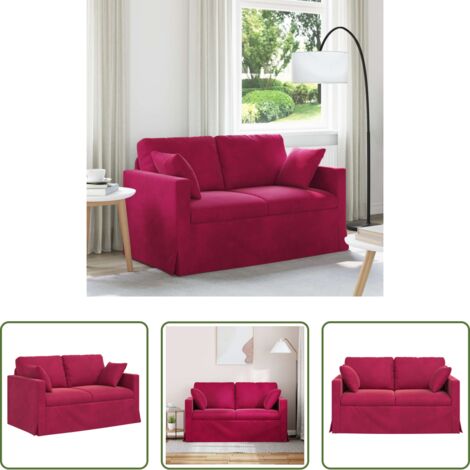 Divano ergonomico -  Divano Rosso Vino 138 x 78 x 80 cm Velluto