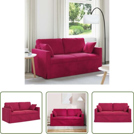 Divano ergonomico -  Divano Rosso Vino 158 x 78 x 80 cm Velluto