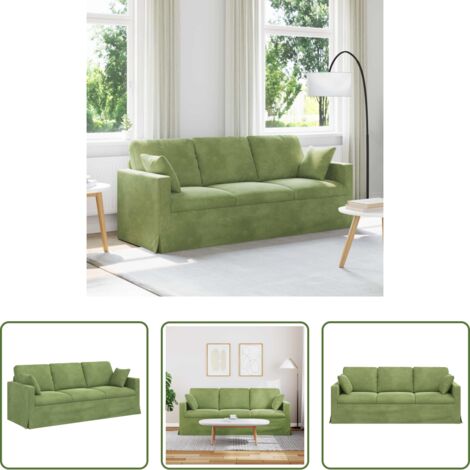 Divano ergonomico -  Divano Verde chiaro 198 x 78 x 80 cm Velluto