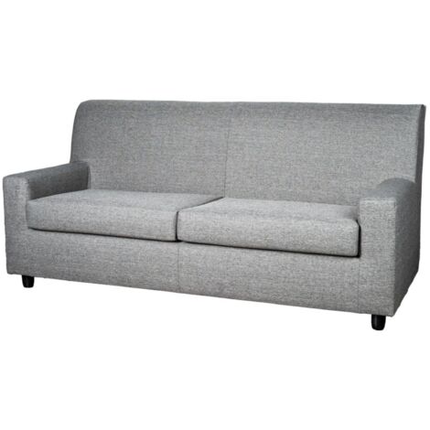 divano "ester" 3 posti in tessuto grigio scuro, 187x80x85 cm