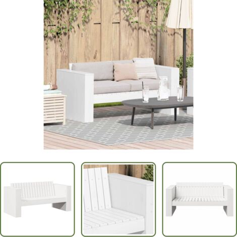 Divano esterno -  Divano da giardino Bianco 134 x 60 x 62 cm Pino massello