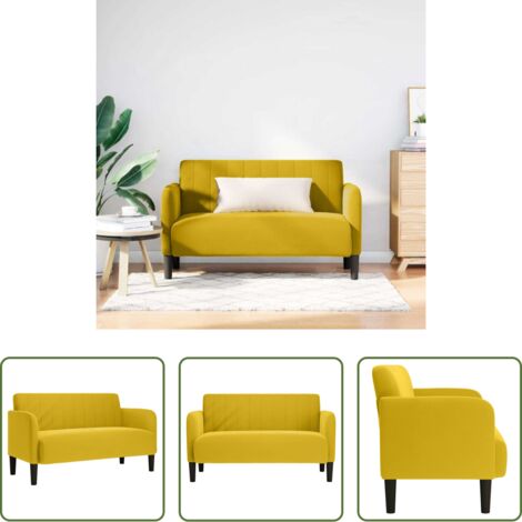 Divano giallo -  Divano Divanetto Giallo 109 cm in Velluto