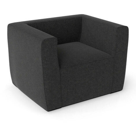 Divano Gonfiabile Singolo Con Poggiapiedi | Per Campeggio, Giardino E Relax | Morbido E Portatile | Nero/Blu/Grigio