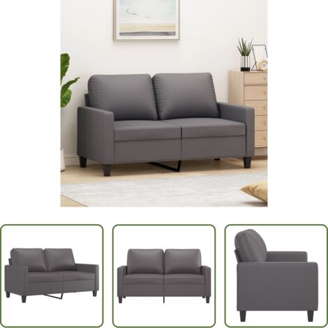 Divano grigio -  Divano a 2 Posti Grigio 120 cm in Similpelle