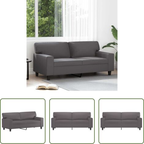 Divano grigio -  Divano a 2 Posti Grigio 140 cm in Similpelle