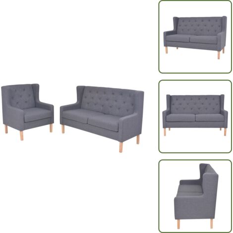 Divano grigio - vidaXL Set Divani 2 pz in Tessuto Grigio - Poltrona grigia