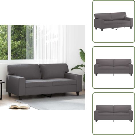 Divano imbottito - vidaXL Divano a 2 Posti Grigio 140 cm in Similpelle - Design moderno