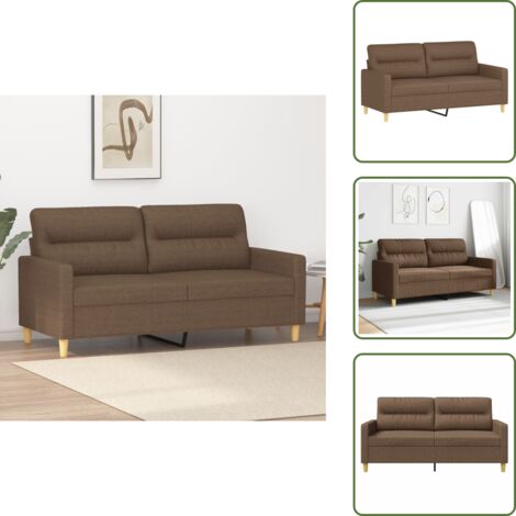 Divano imbottito - vidaXL Divano a 2 Posti Marrone 140 cm in Tessuto - Seduta confortevole