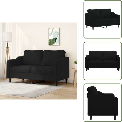 Divano imbottito - vidaXL Divano a 2 Posti Nero 120 cm in Tessuto - Design moderno