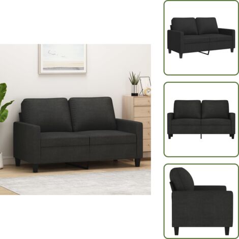 Divano imbottito - vidaXL Divano a 2 Posti Nero 120 cm in Tessuto - Seduta confortevole
