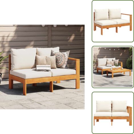 Divano in acacia - vidaXL Divano Giardino con 1 Bracciolo 2 Posti Legno Massello Acacia -