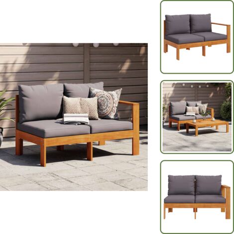 Divano in acacia - vidaXL Divano Giardino con 1 Bracciolo 2 Posti Legno Massello Acacia - Divano con bracciolo
