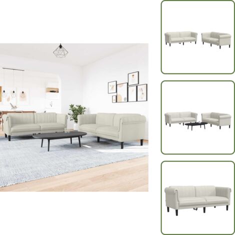 Divano in crema - vidaXL Set di Divani 2 pz Crema in Velluto - Divano morbido