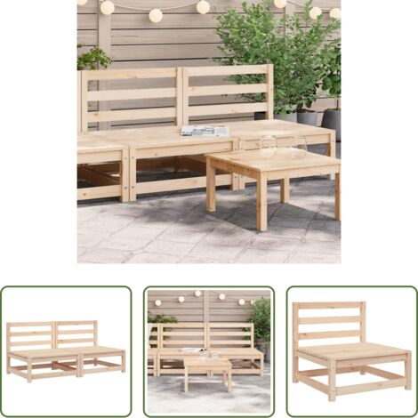 Divano in legno -  Divani da Giardino Senza Braccioli 2pz 70x70x67cm Massello Pino