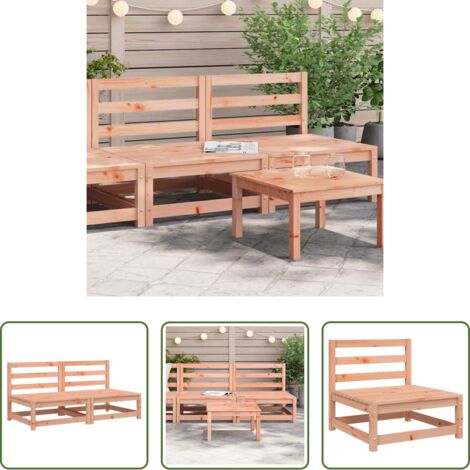 Divano in legno -  Divani Giardino Senza Braccioli 2pz 70x70x67cm Massello Douglas