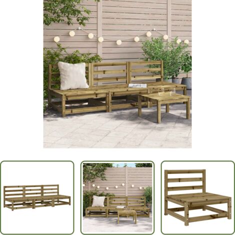 Divano in legno -  Divani Giardino Senza Braccioli 3pz 70x70x67 cm Pino Impregnato
