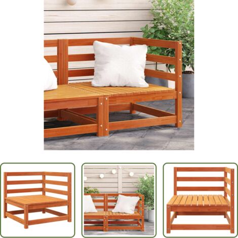 Divano in legno -  Divano Angolare Giardino Marrone Cera 70x70x67cm Massello Pino