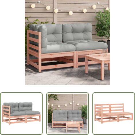 Divano in legno -  Divano da Giardino con Cuscini 2 Posti Legno Massello Douglas