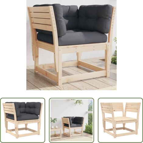 Divano in legno -  Divano Giardino con Braccioli con Cuscini Legno Massello Pino