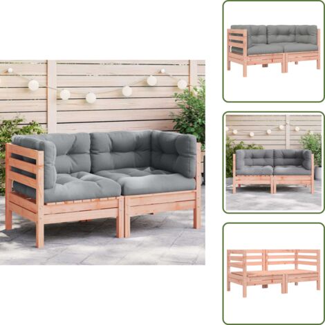 Divano in legno massello - vidaXL Divani Angolari da Giardino Cuscini 2pz Legno Massello Douglas - Design a doghe