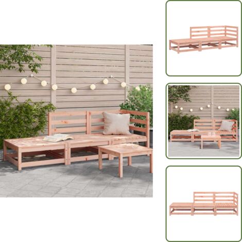 Divano in legno - vidaXL Divano Giardino con Poggiapiedi 2 Posti Legno Massello Douglas - Design a doghe