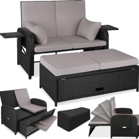 Divano in rattan Creta, involucro protettivo incluso - arredo giardino, arredamento da giardino, divano rattan