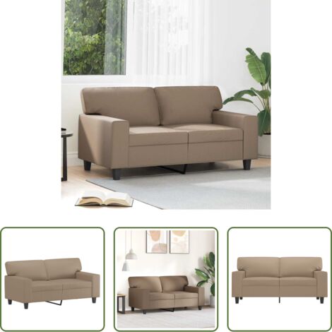 Divano in similpelle -  Divano a 2 Posti Cappuccino 140 cm in Similpelle