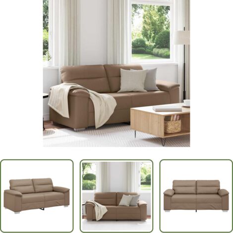 Divano in similpelle -  Divano a 2 posti Cappuccino 180x81x84 cm in similpelle