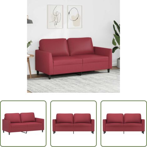 Divano in similpelle -  Divano a 2 Posti Rosso Vino 140 cm in Similpelle