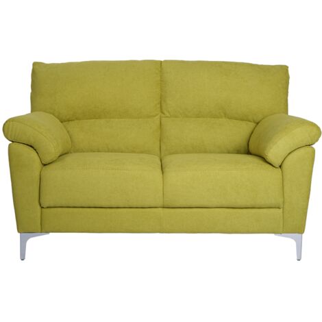 Divano in tessuto a 2 posti 146 cm braccioli imbottito GIADA Verde