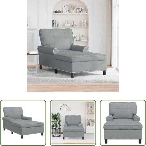 Divano in tessuto -  Chaise Lounge Grigio chiaro 91 x 157 x 91 cm Tessuto
