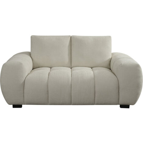 Divano in tessuto ciniglia "Cambon" - 2 posti - Beige