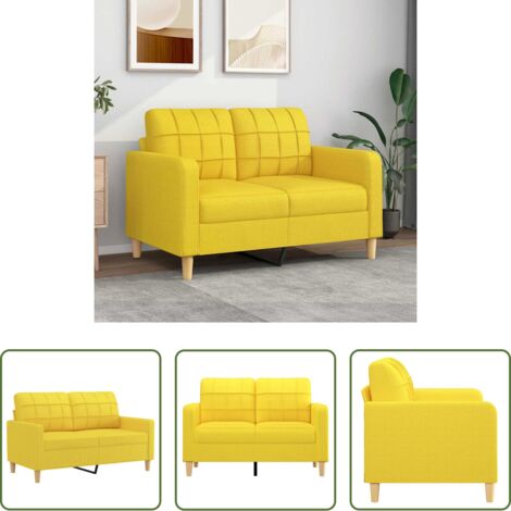 Divano in tessuto -  Divano a 2 Posti Giallo Chiaro 120 cm in Tessuto