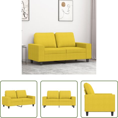 Divano in tessuto -  Divano a 2 Posti Giallo Chiaro 120 cm in Tessuto
