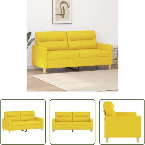 Divano in tessuto -  Divano a 2 Posti Giallo Chiaro 140 cm in Tessuto