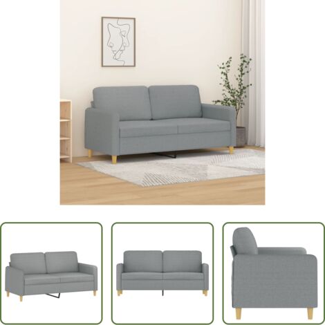Divano in tessuto -  Divano a 2 Posti Grigio Chiaro 140 cm in Tessuto