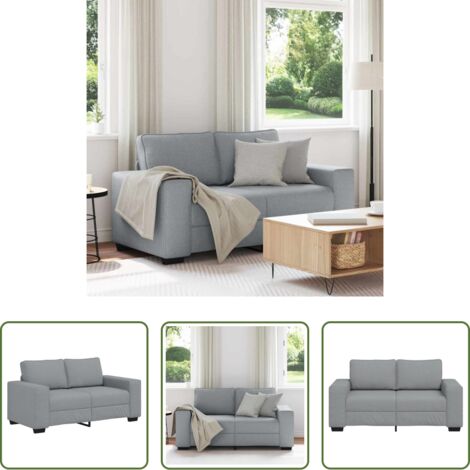 Divano in tessuto -  Divano a 2 Posti Grigio Chiaro 160x77x82 cm in Tessuto