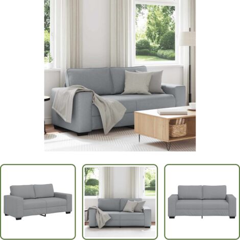Divano in tessuto -  Divano a 2 Posti Grigio Chiaro 180x77x82 cm in Tessuto