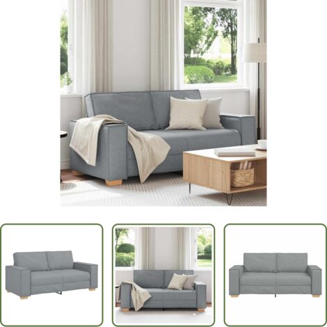 Divano in tessuto -  Divano a 2 posti Grigio Chiaro 180x78x84 cm Tessuto