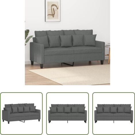 Divano in tessuto -  Divano a 2 Posti Grigio Scuro 140 cm in Tessuto