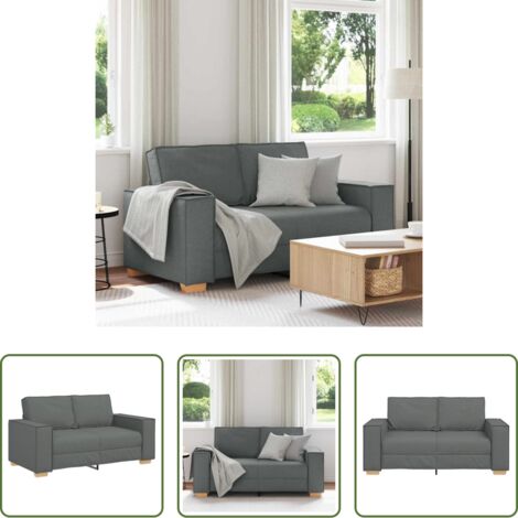 Divano in tessuto -  Divano a 2 posti Grigio scuro 160x78x84 cm in tessuto