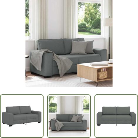 Divano in tessuto -  Divano a 2 Posti Grigio Scuro 180x77x82 cm in Tessuto