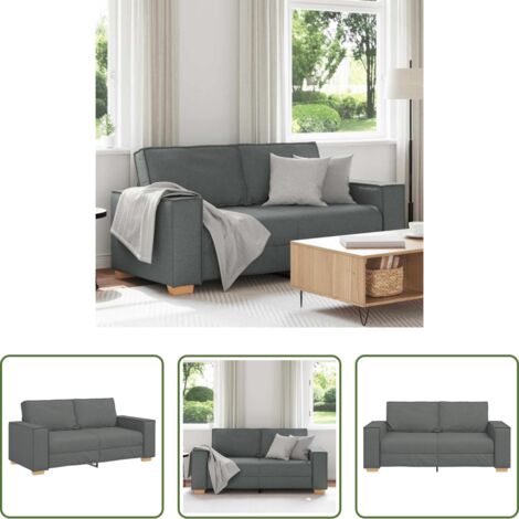 Divano in tessuto -  Divano a 2 posti Grigio scuro 180x78x84 cm in tessuto