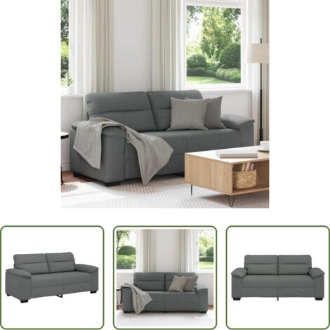 Divano in tessuto -  Divano a 2 Posti Grigio Scuro 180x81x84 cm in Tessuto